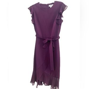 Elegant Purple Ruffle Dress